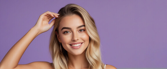 Fototapeta premium Beautiful Australian good woman nice fashion half body eye conta