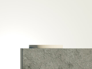 Product display podium on top of cement