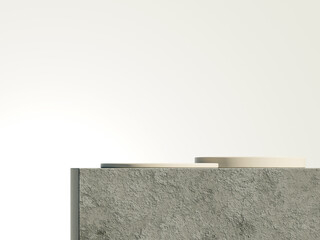 Product display podium on top of cement