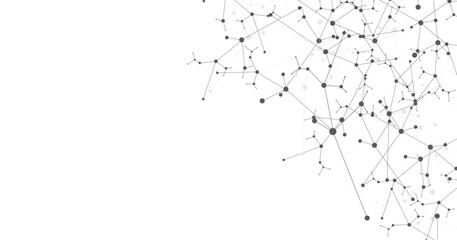 Molecular structure on white background. Medical, science, and technology concepts, vector illustration.