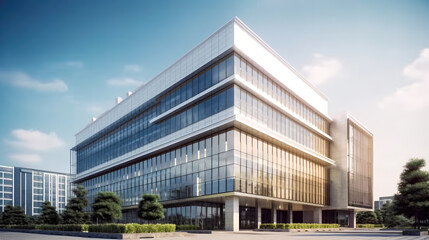 3D modern business office building