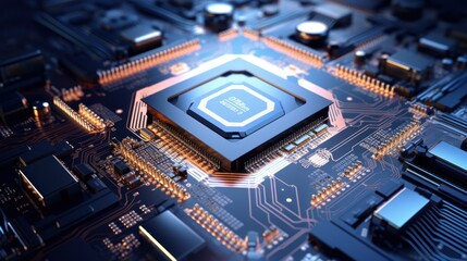 Fototapeta premium microprocessor system, cyber technology, 