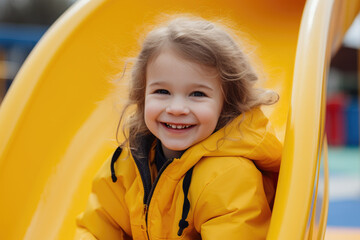 Fototapeta na wymiar a happy girl on playground