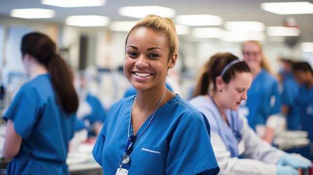 Working nurses in the CCU ,medical personnel concept,