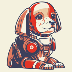 robot android dog vector