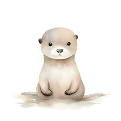cute watercolor otter
