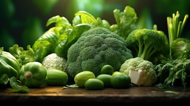green vegetables ,Various types of green leafy vegetables in the garden