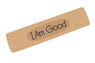 Plester Medical Doodle Cartoon Bandage For Wound Healing And Protection With Cream and Brown Colors That Can Be Used For Sticker, Icon, Decorative, etc., etc. | I AM GOOD 