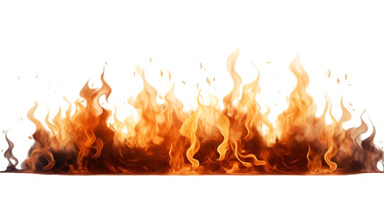 Flames on wood transparent background