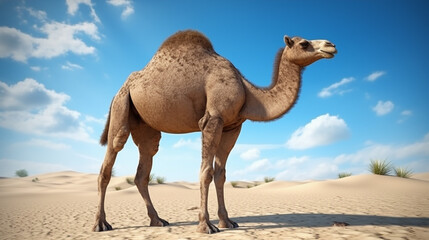 Dromedary Camel Sahara Desert Merzouga Morocco. Generative AI