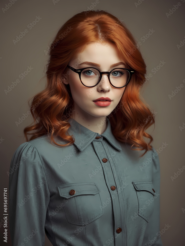 Poster fashion model posing in studio