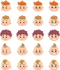 赤ちゃんの表情イラストセット