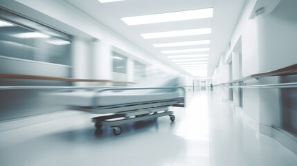 motion blurred photograph of a patient on stretcher 