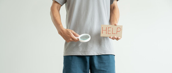 Man request for help private parts feeling discomfort from disease and inflammation. Venereal,...