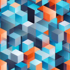 Abstract Cubic Isometric Background As Seamless Fill Tile Created Using Artificial Intelligence