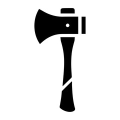 Minimal Axe icon vector silhouette, white background, fill with black