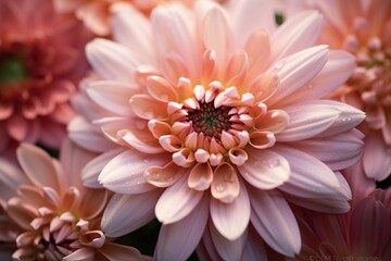 Fototapeta premium close up shot of beautiful pink flower with water droplets on it generative ai 