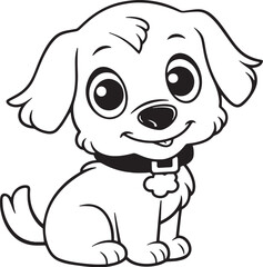 coloring page cute puppy