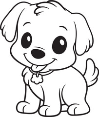 coloring page cute puppy