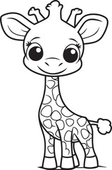 cute giraffe coloring page