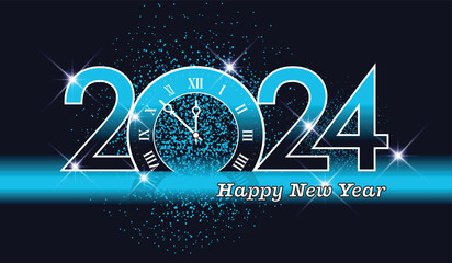 2024  luxurious design. Happy New Year creative Template. for personal or corporate use.