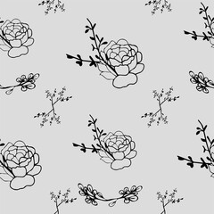 Seamless pattern with rose. Wallpaper, wrapping paper.