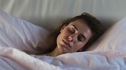  woman  lying in bed can't sleep 