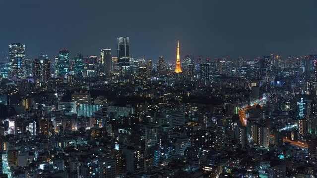 東京　夜景　タイムラプス	
