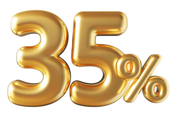 35 percent off sale gold 3d number render