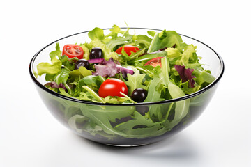 a salad in a bowl with tomatoes
