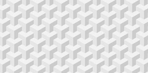 Seamless geometric pattern grid backdrop triangle abstract background. Abstract cubes geometric tile and mosaic wall or grid backdrop hexagon technology. white and gray geometric block cube structure.
