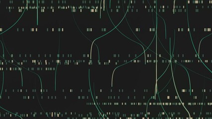 Deep tech or information technology concept background Intro. Dark sci-fi flight through tech digital space. Data Bits, Lines Animation. - Powered by Adobe
