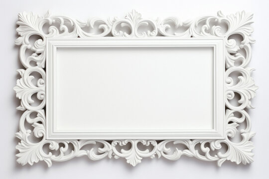Beautiful frame with empty space on white background.