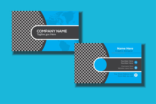 creative and modern Double-sided  business card template. Futuristic Clean Business Card Template.