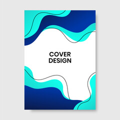 Gradient colorful abstract shapes cover design. Vector illustration
