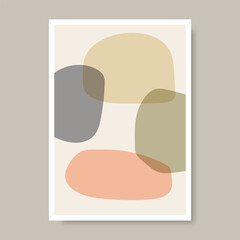 Cover with trendy hand-drawn compositions of abstract organic shapes. Abstract Art Design for prints, covers, wallpaper, wall art. Vector illustration