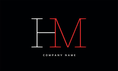 HM, MH, H, M Abstract Letters Logo Monogram