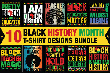 black history month t-shirt designs bundle