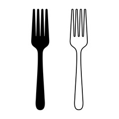 spoon, fork and knife in black