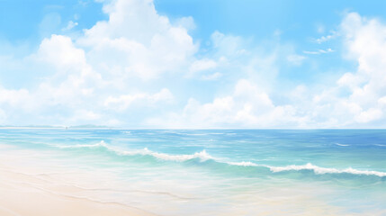 Obraz premium 맑은 날씨의 바다 일러스트