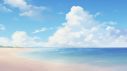 Obraz premium 맑은 날씨의 바다 일러스트