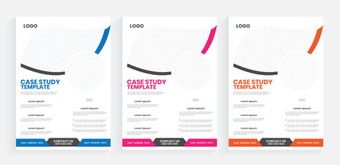 Case study flyer design, Business marketing report flier design, New proposal template, Case study leaflet layout - obrazy, fototapety, plakaty