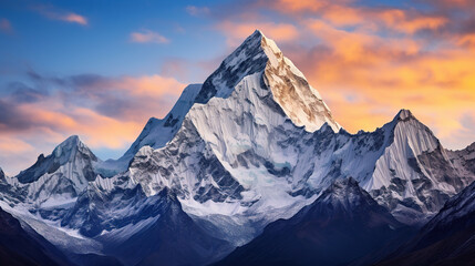 Obraz premium sunset in the mountains. Generative Ai
