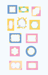 Cute and Feminine Frame Illustration Design Set
