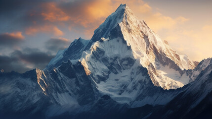 Obraz premium sunset in the mountains. Generative Ai