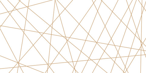 Abstract luxury gold geometric random chaotic lines with many squares and triangles shape on white background.	 - obrazy, fototapety, plakaty