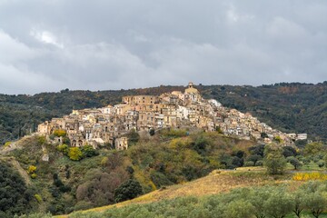 Obraz premium view of the picturesque mountain village of Badolato in Calabria