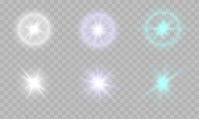 Light effect bright star isolated on transparent background for web design and illustrations Vector 10eps.