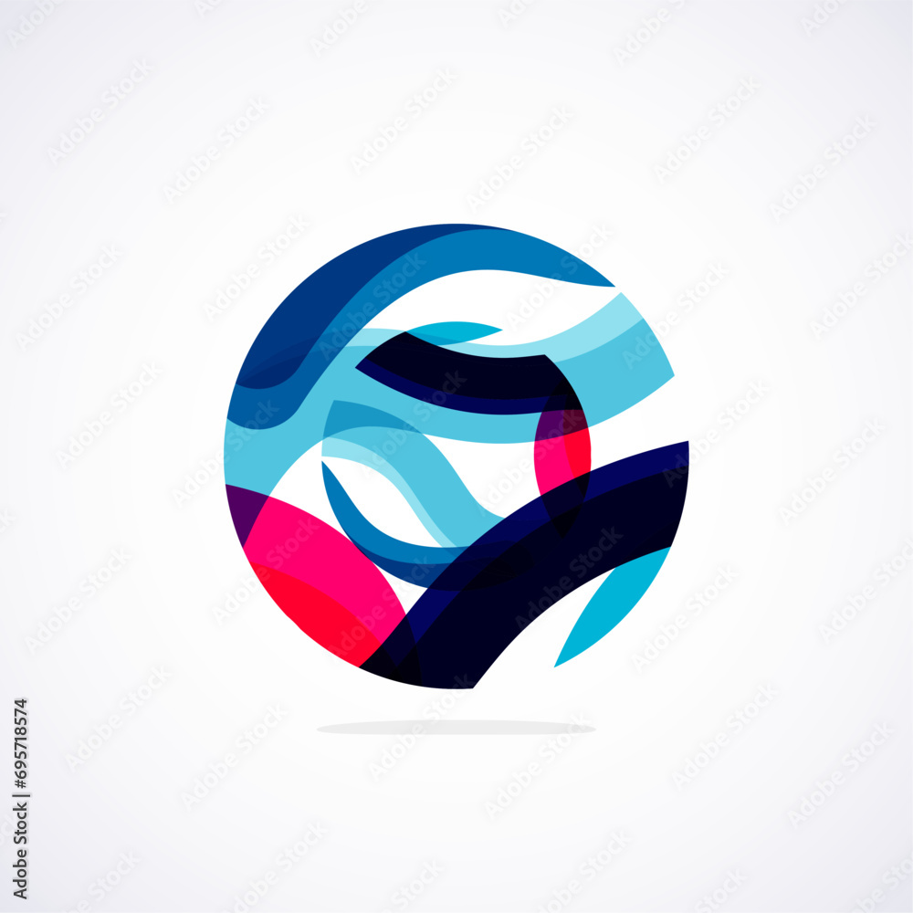 Poster Abstract circle logo - minimalist emblem, timeless and universal shape of circle. Unique logo represent range of brands and concepts, encapsulating simplicity and creativity in single, iconic image