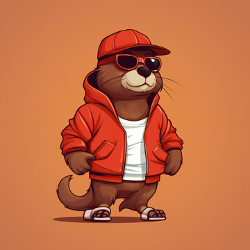beaver with sunglasses
